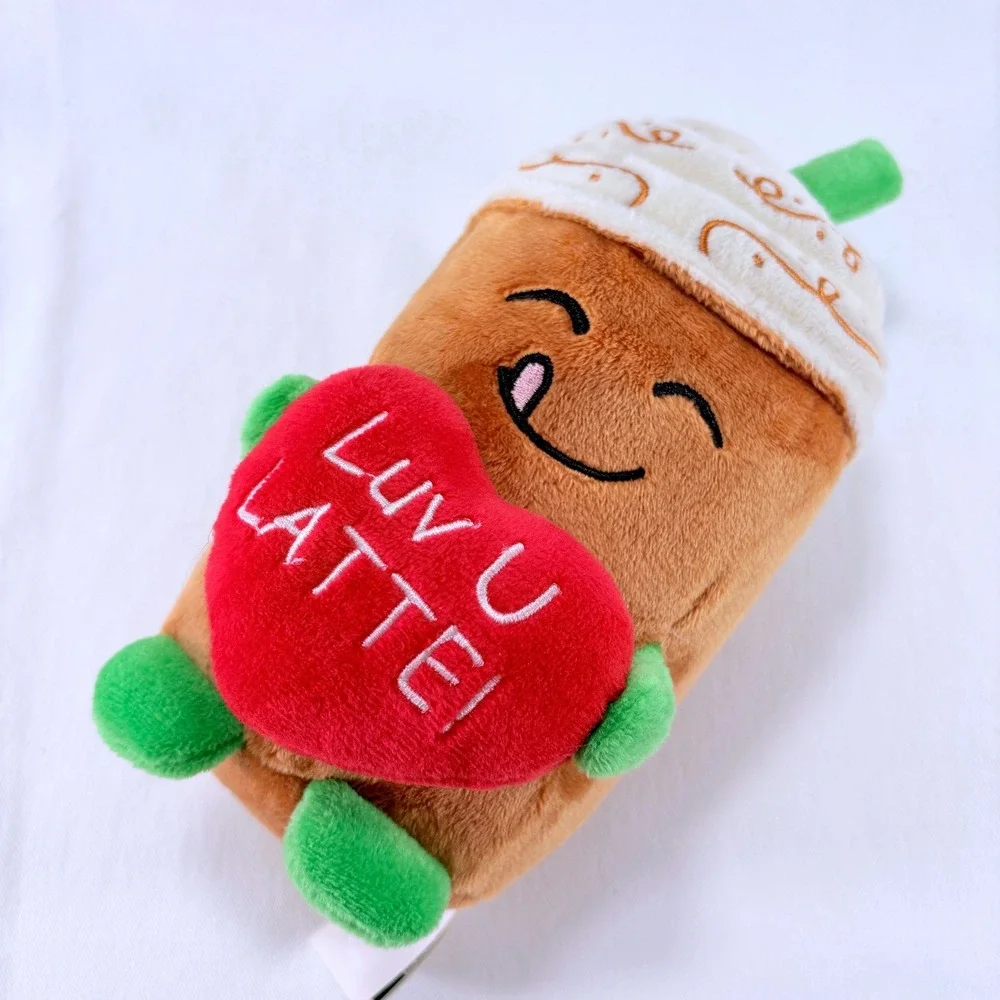 Russ Made Someone Happy Snackeez Luv U Latte Plush 7in Coffee Cup Heart